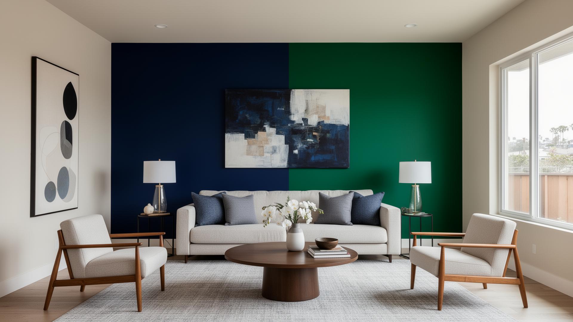 Professional accent wall painting in a San Diego home by Franklin Custom Finish